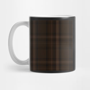 Dark Academia Plaid Tartan in Black, Taupe, and Coffee Brown Mug